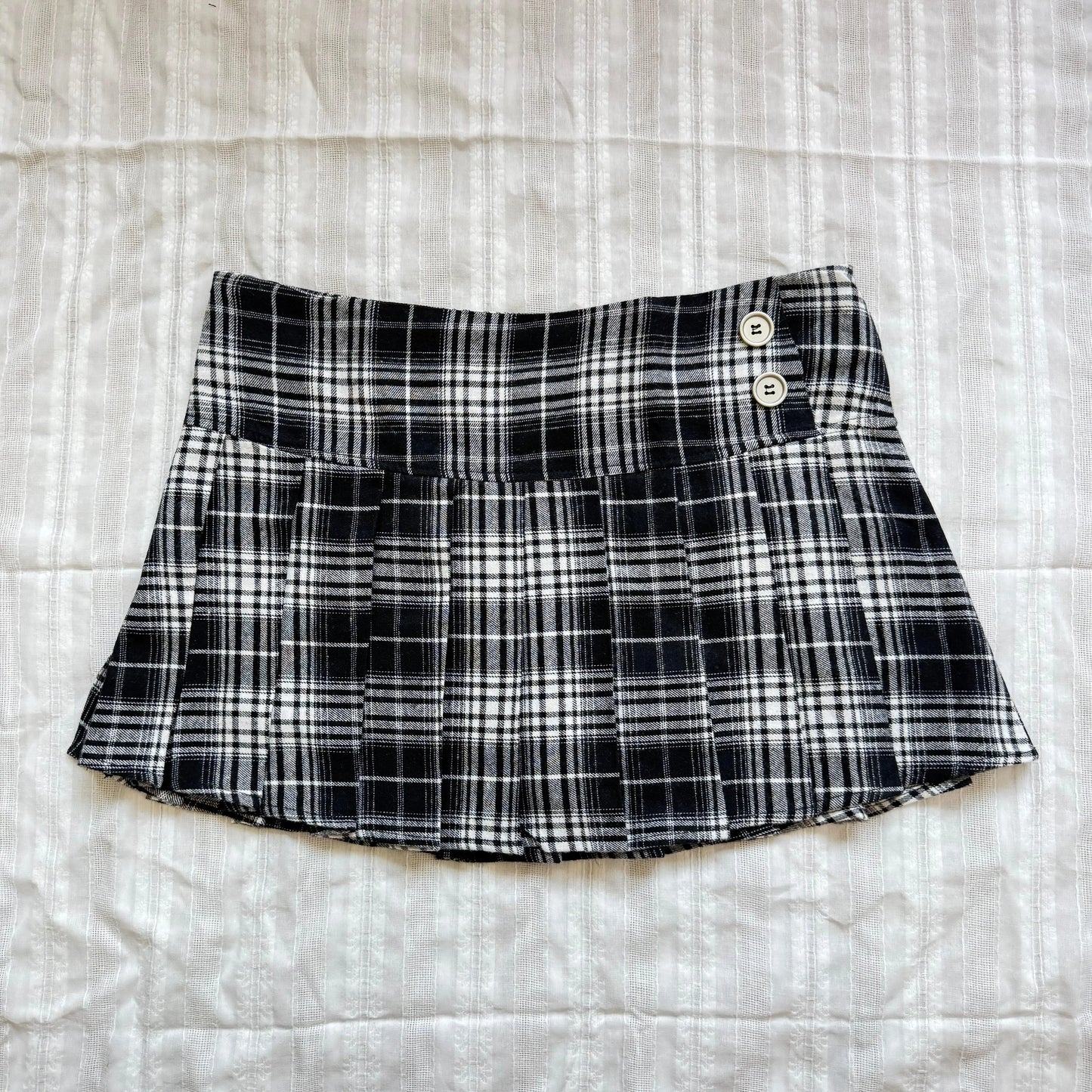 Women's Pleated Plaid Mini Skirt