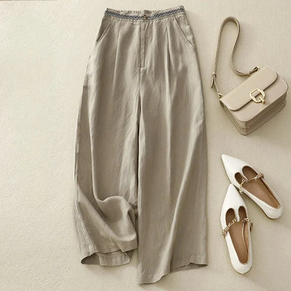 Pantalon Classique En Lin Pour Femme