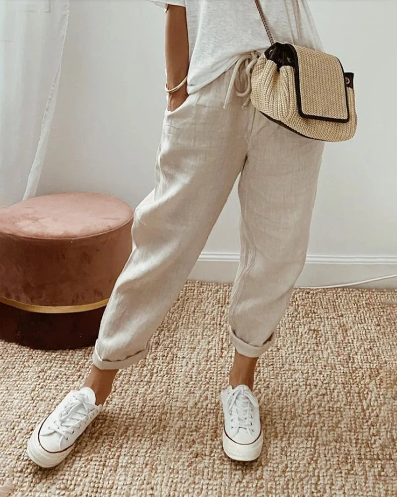 Pantalon Élégant en Lin