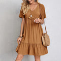 Women's Boho V-Neck Mini Dress