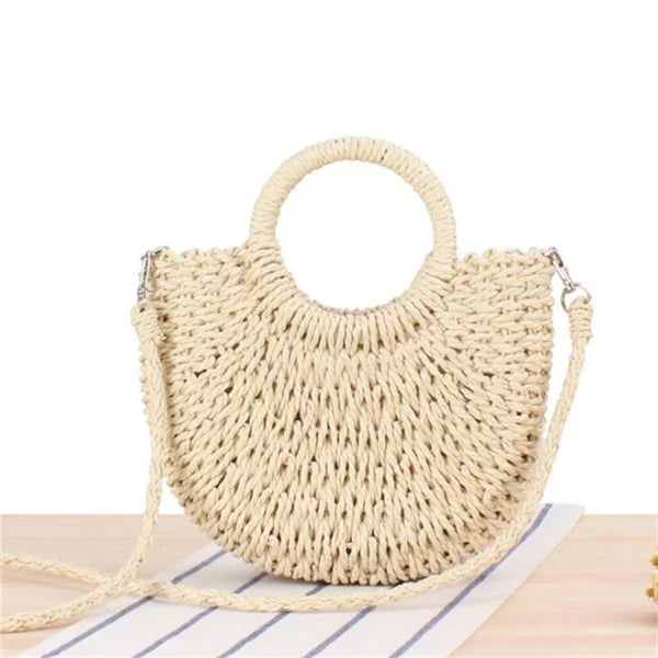 Half-Moon Straw Bag