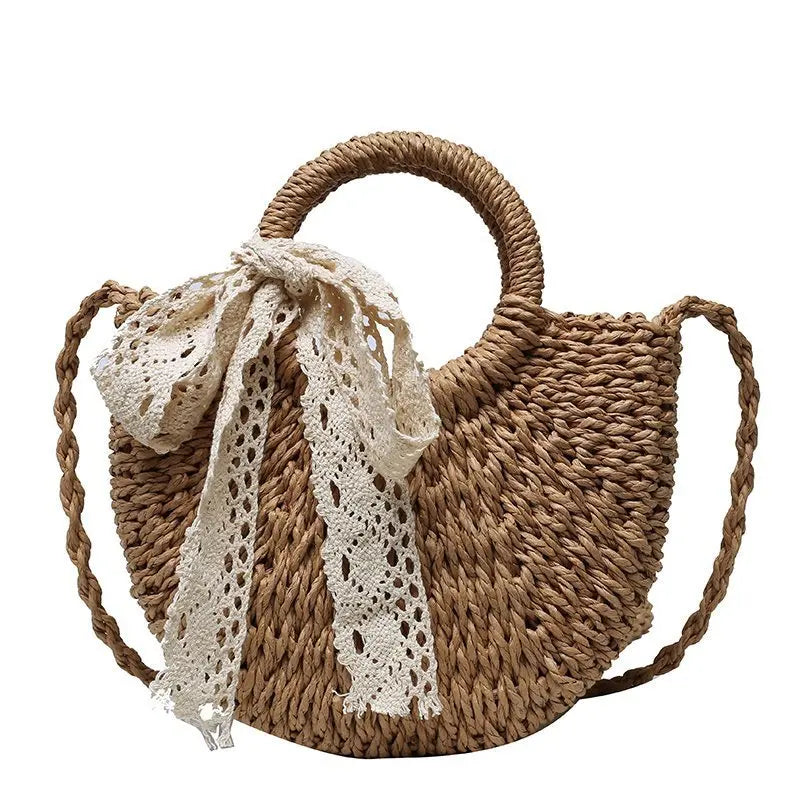 Half-Moon Straw Bag