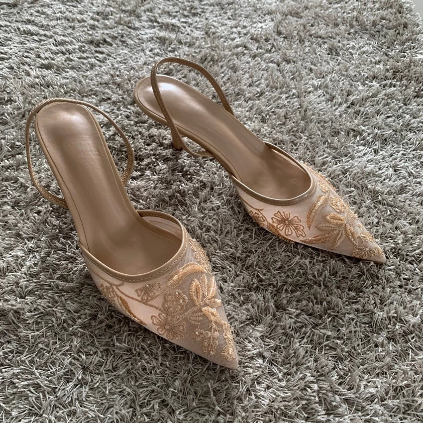 Women's Mesh Slingback Heels
