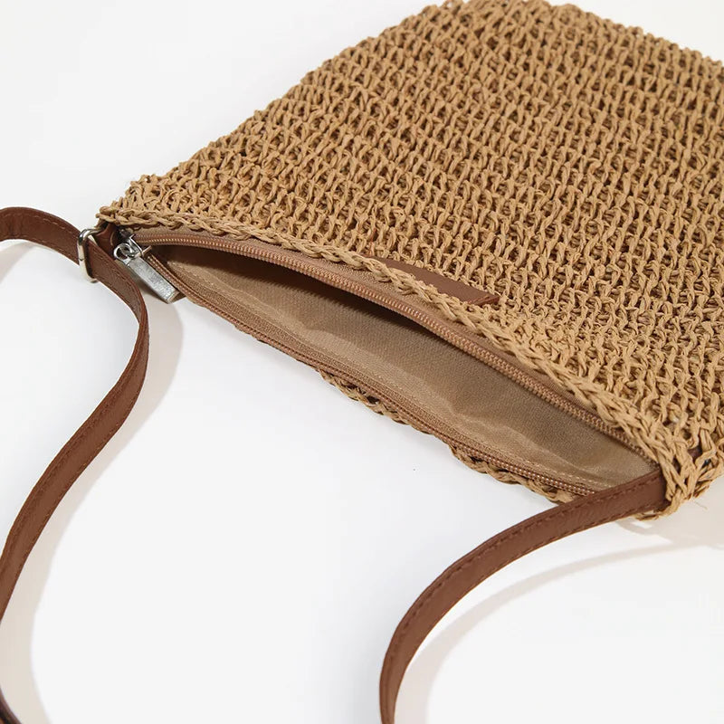 Woven Straw Shoulder Bag