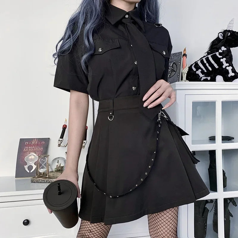 Women's Punk A-Line Mini Skirt