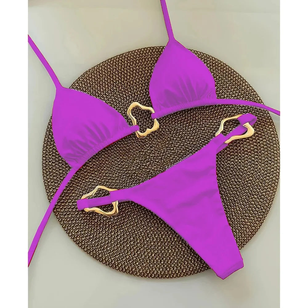 Women's Solid Bikini Set