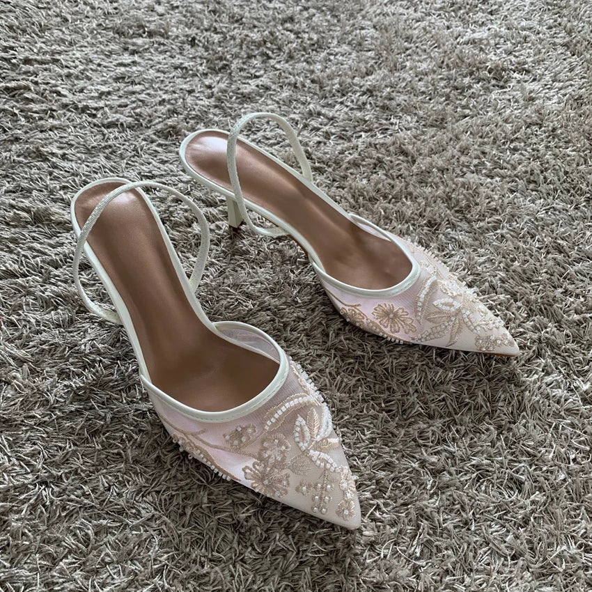 Women's Mesh Slingback Heels