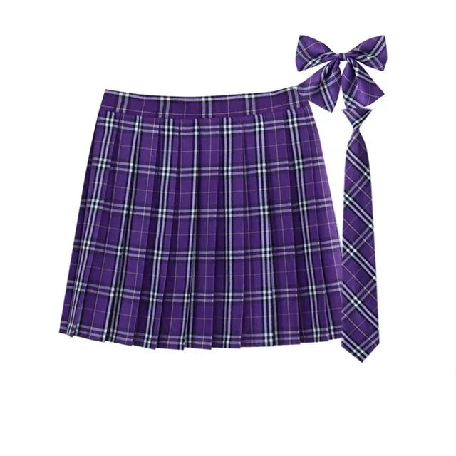 Plaid Pleated Mini Skirt