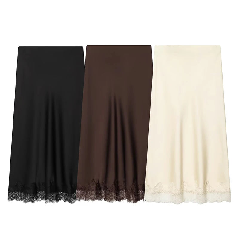 Satin Midi Skirt