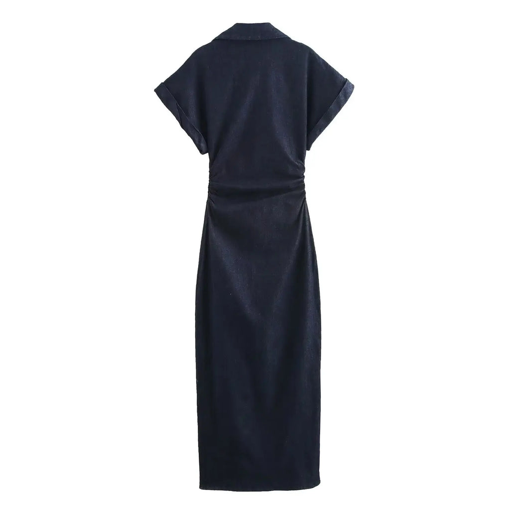 Elegant Denim Midi Dress