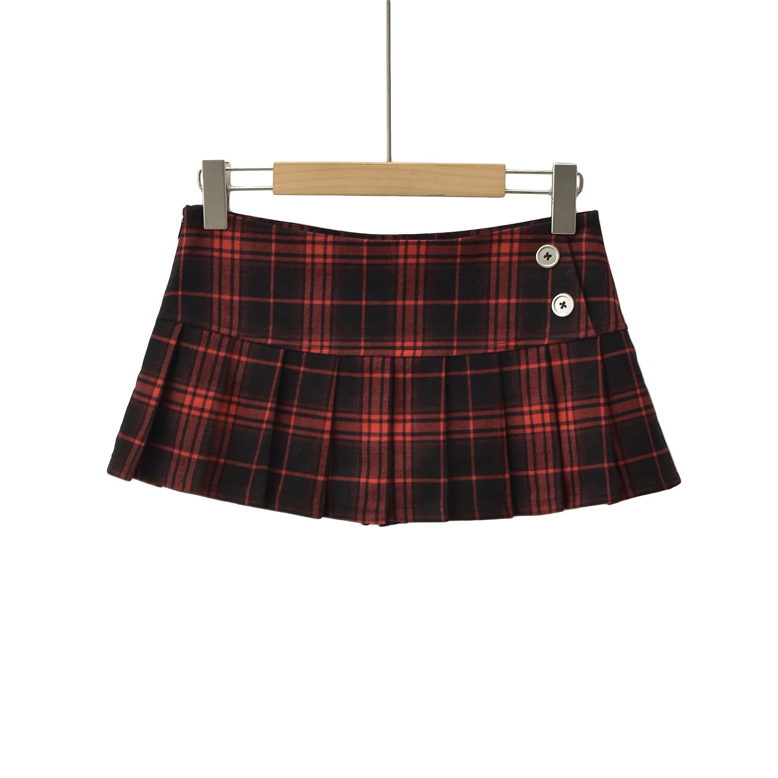 Women's Pleated Plaid Mini Skirt