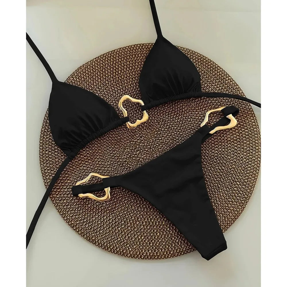 Women's Solid Bikini Set