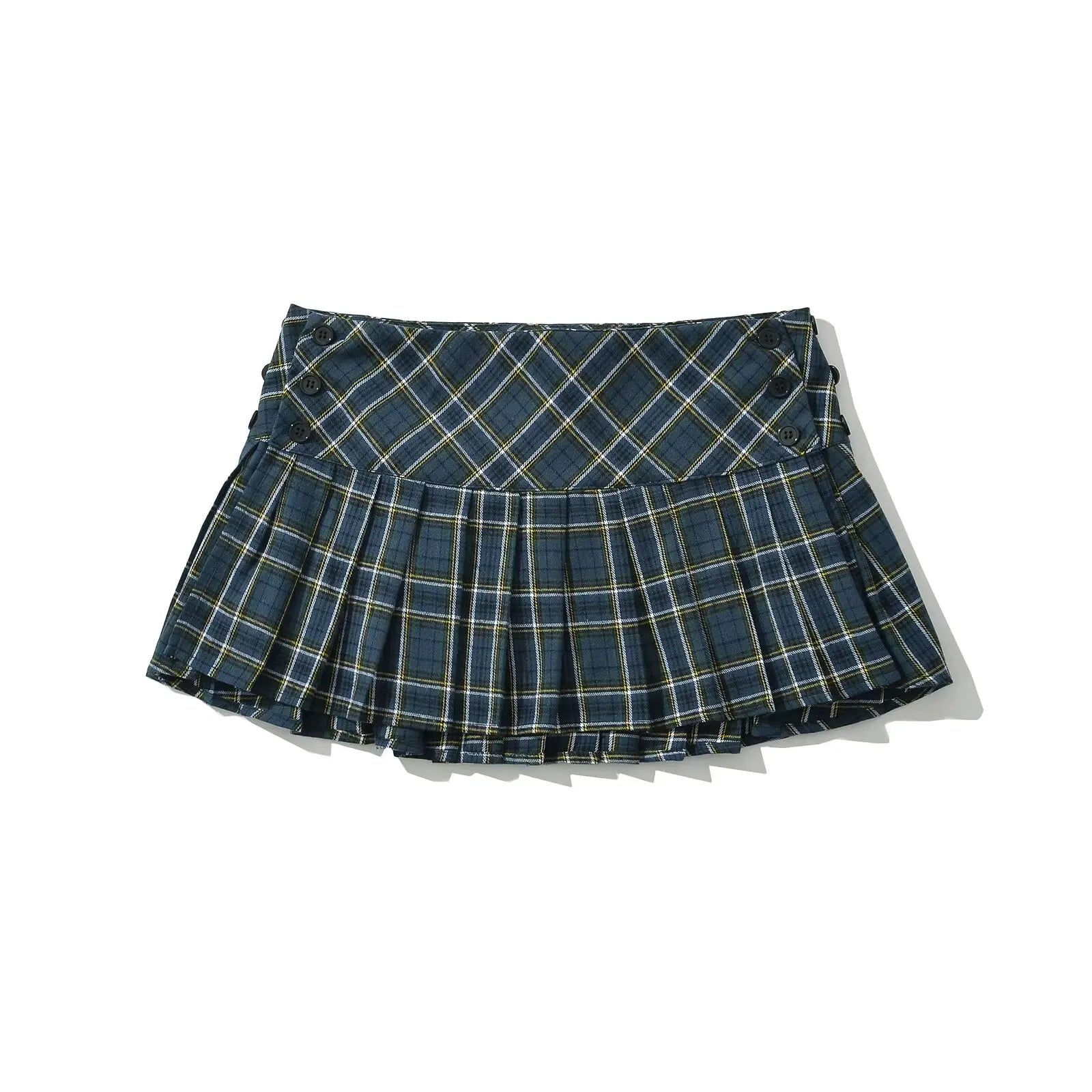 Women's Pleated Plaid Mini Skirt