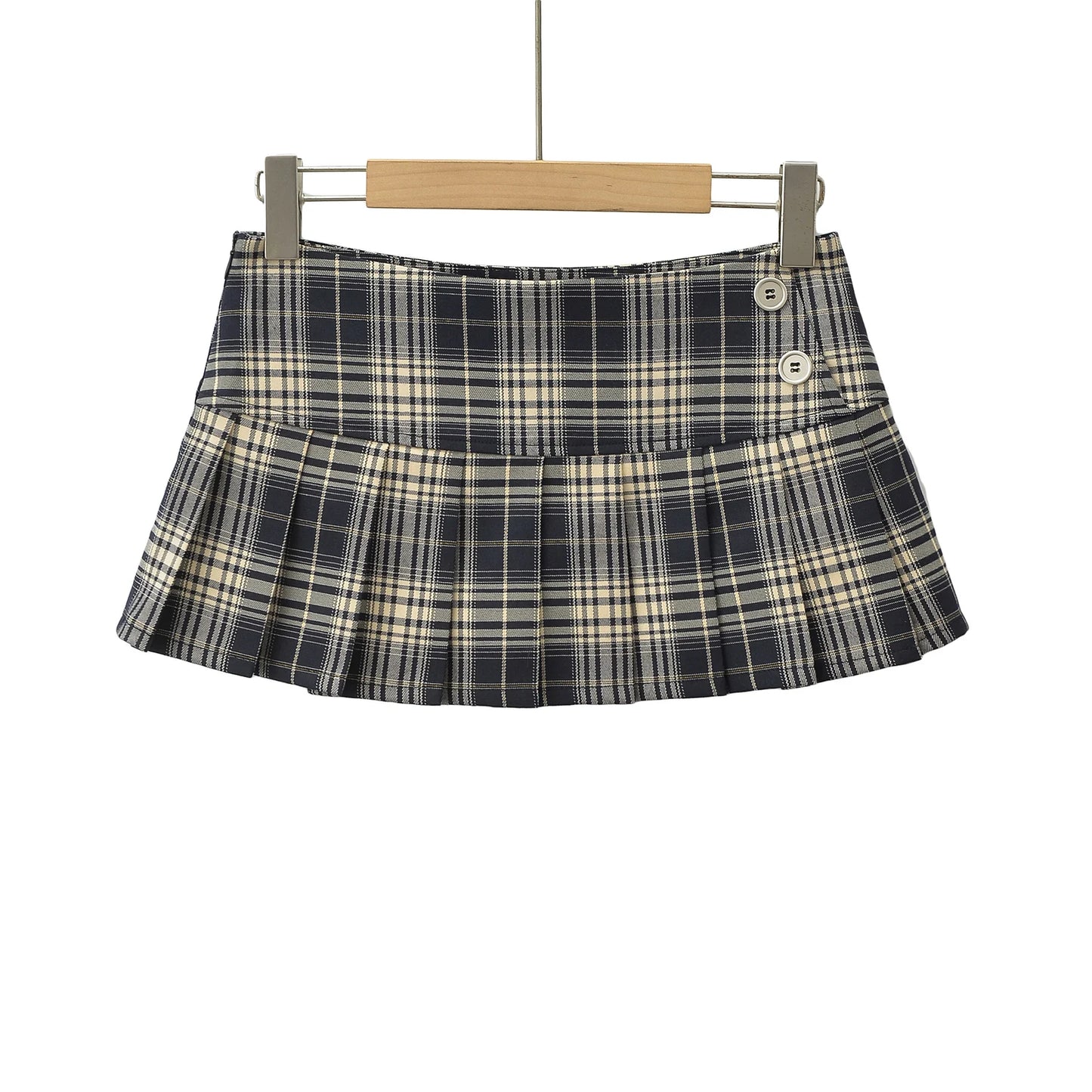 Women's Pleated Plaid Mini Skirt