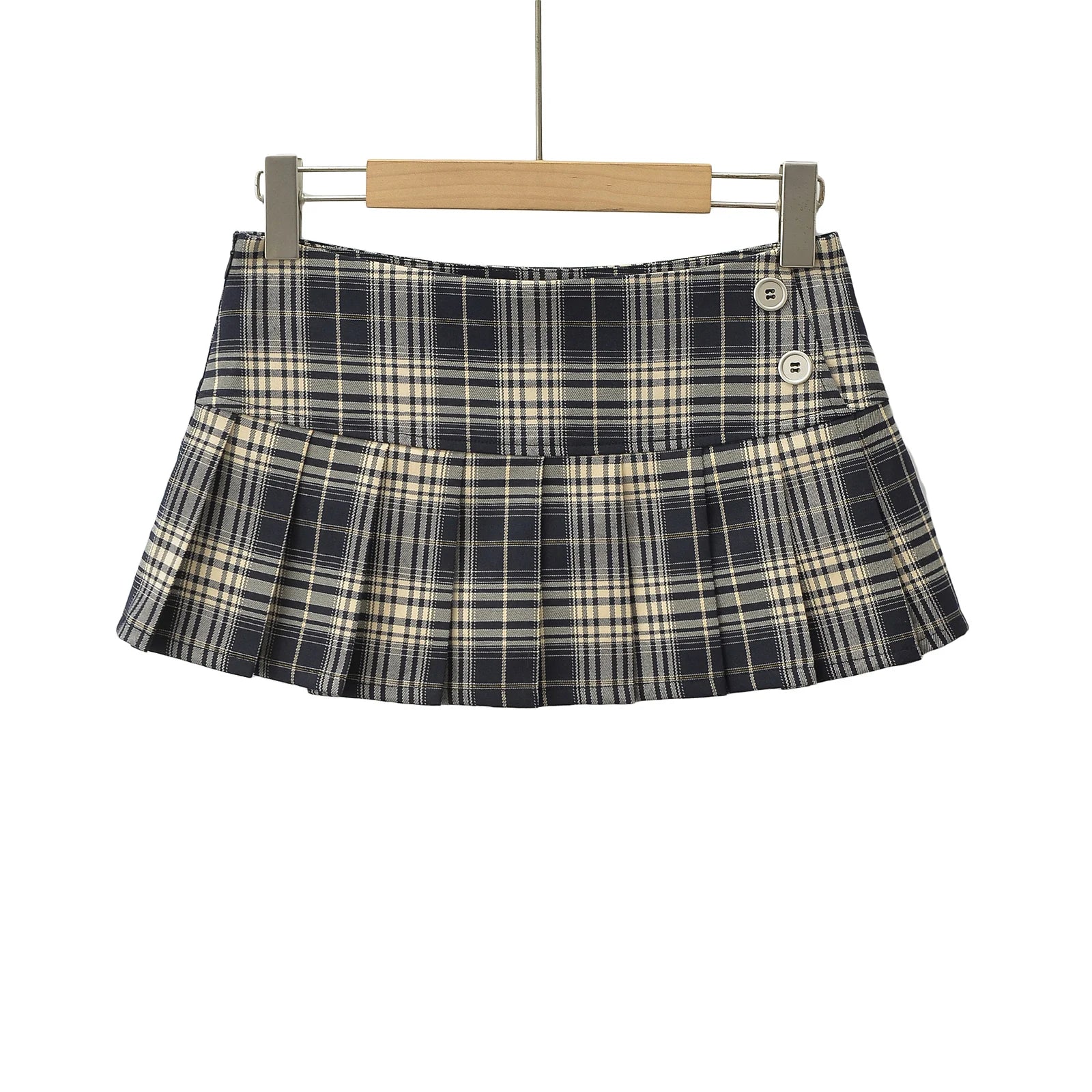 Women's Pleated Plaid Mini Skirt