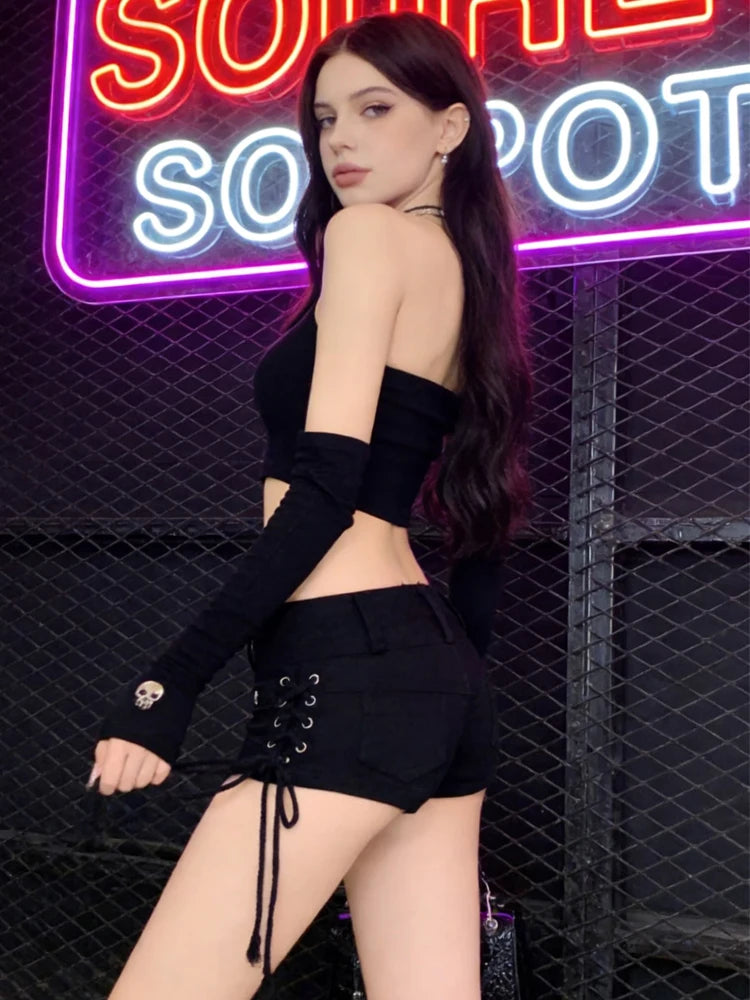 Vintage Low Waist Denim Shorts