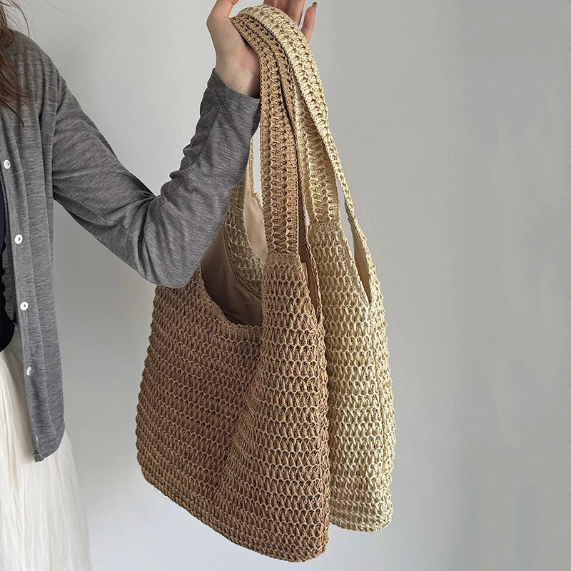 Woven Straw Tote Bag