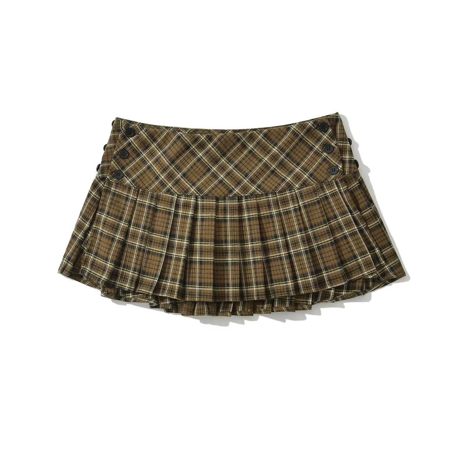 Women's Pleated Plaid Mini Skirt