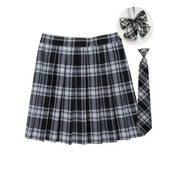 Plaid Pleated Mini Skirt