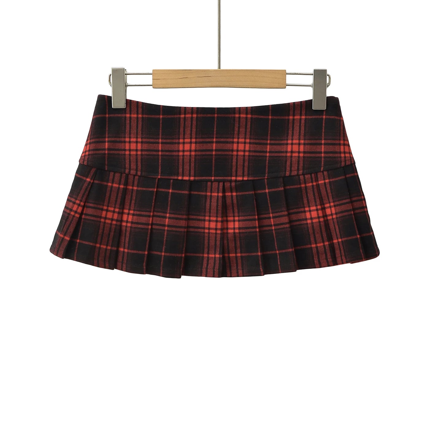 Women's Pleated Plaid Mini Skirt