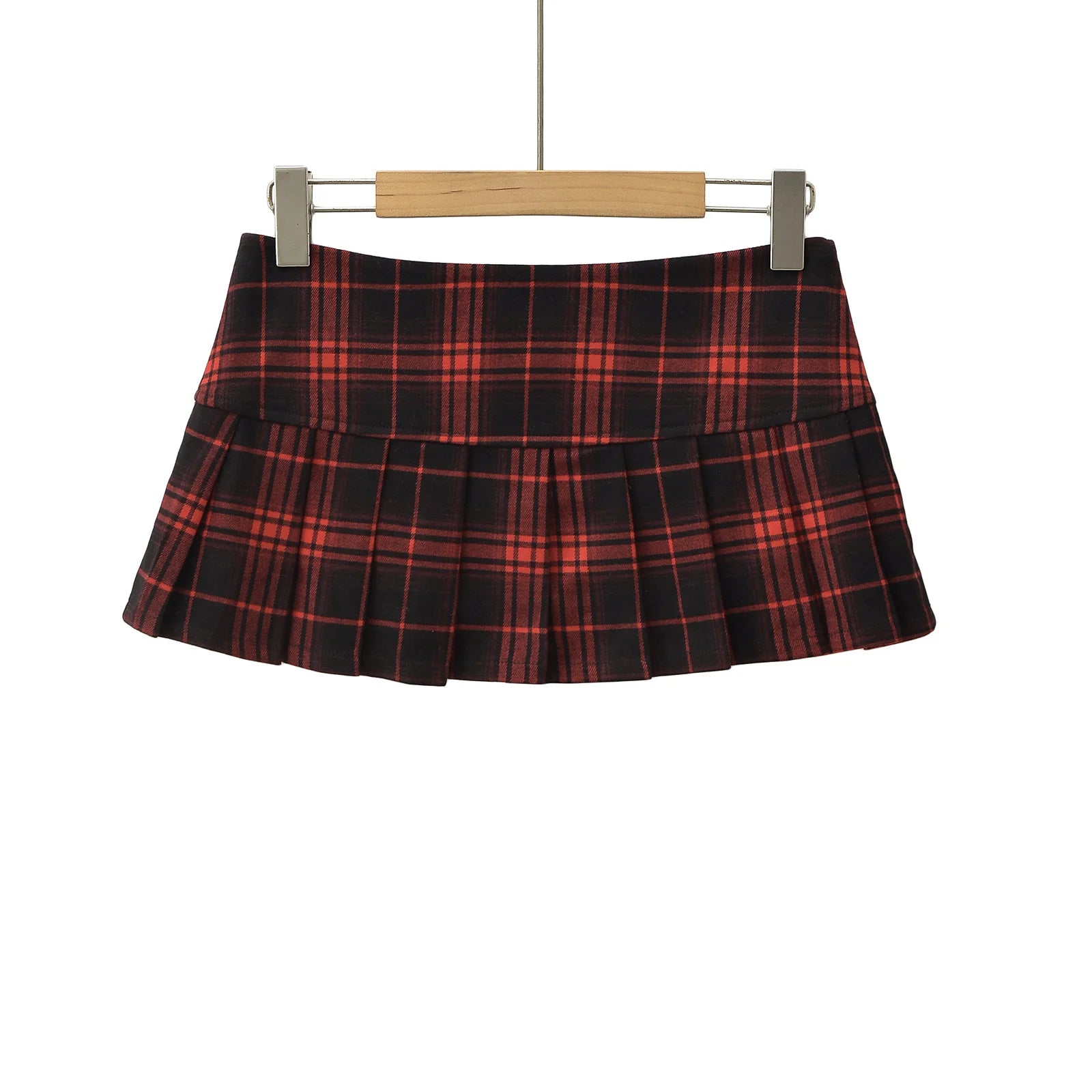 Women's Pleated Plaid Mini Skirt