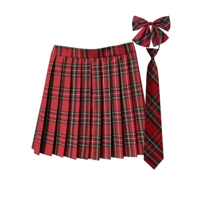 Plaid Pleated Mini Skirt