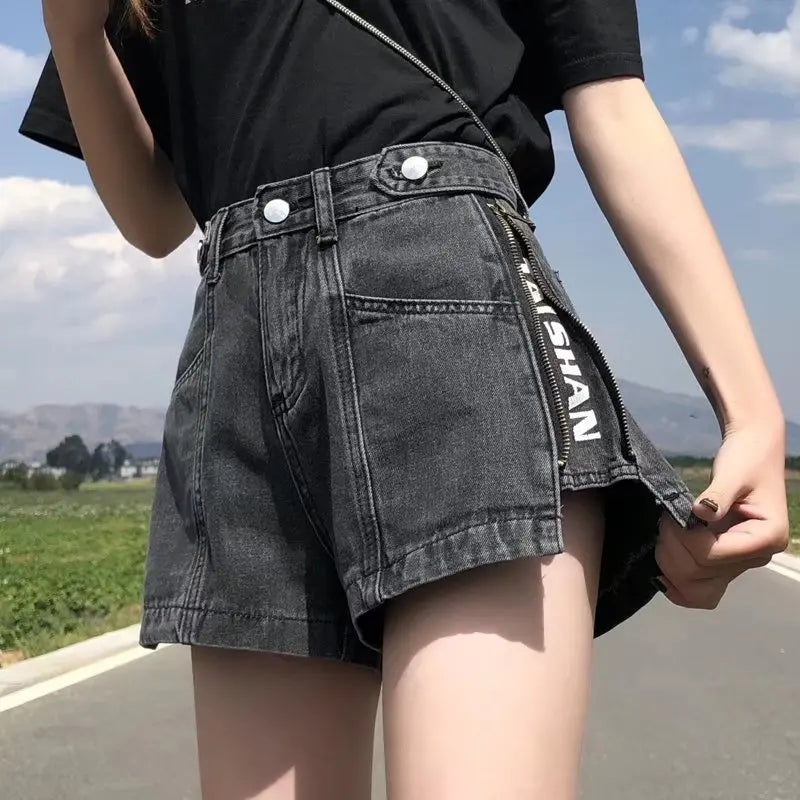 Black Denim Shorts