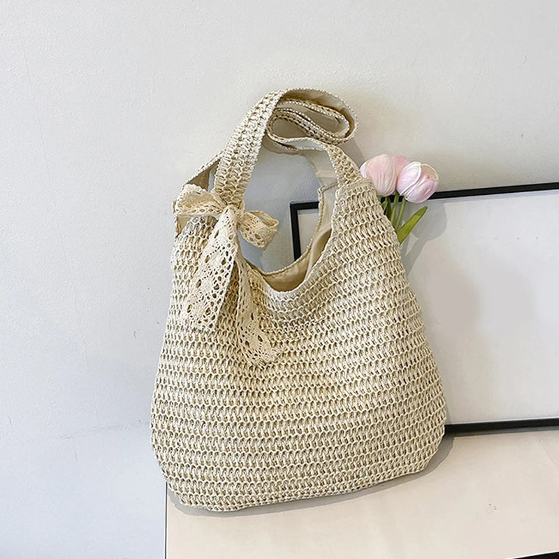 Woven Straw Tote Bag