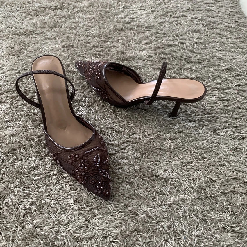 Women's Mesh Slingback Heels