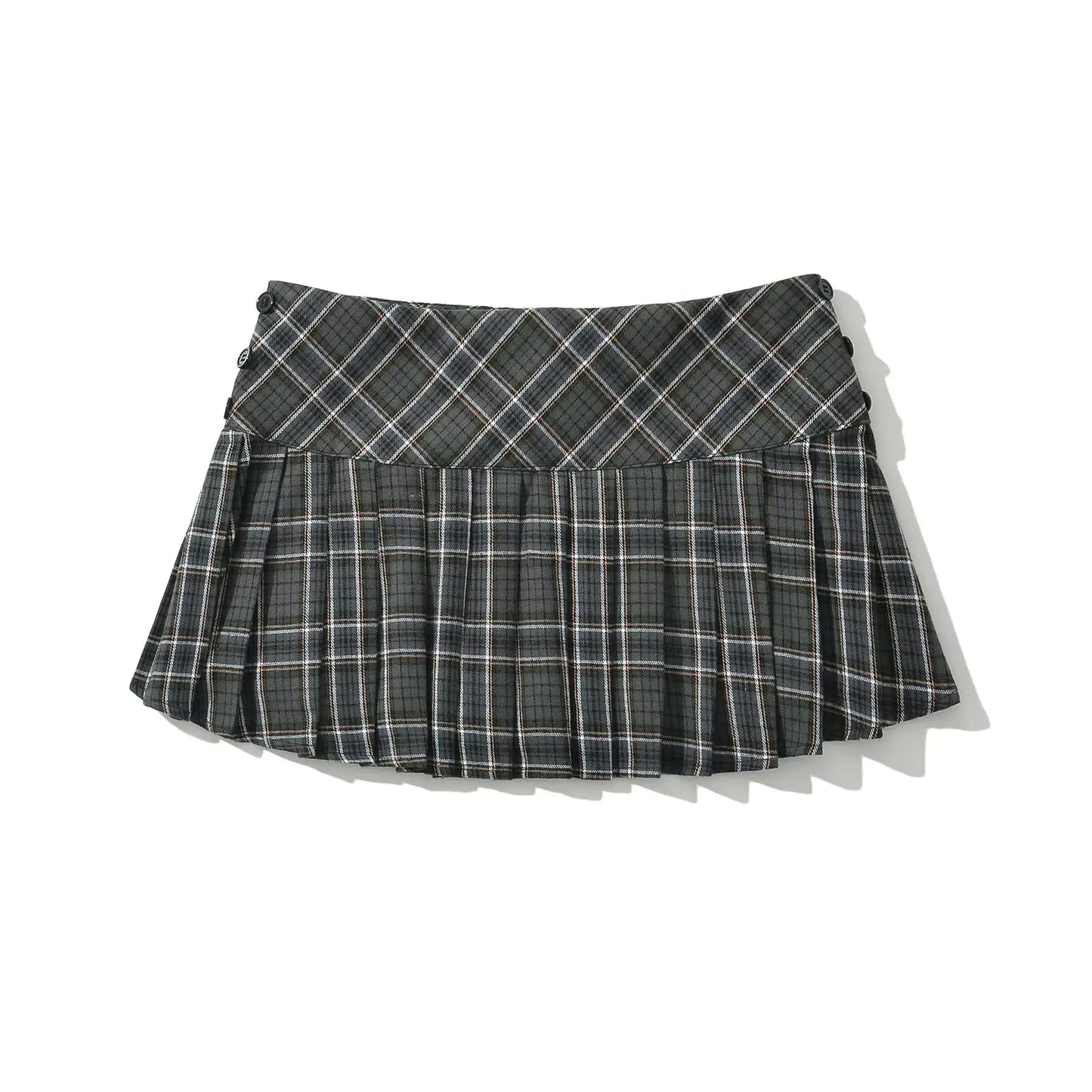 Women's Pleated Plaid Mini Skirt