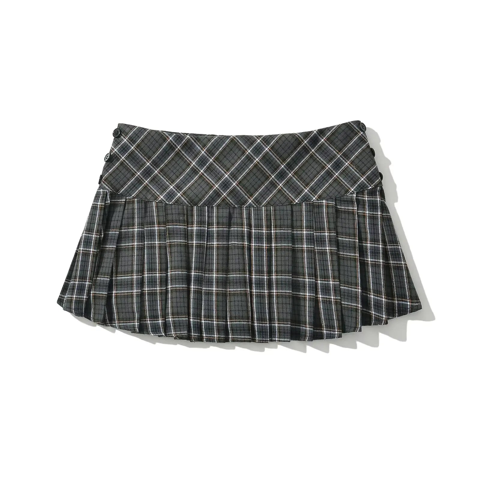 Women's Pleated Plaid Mini Skirt