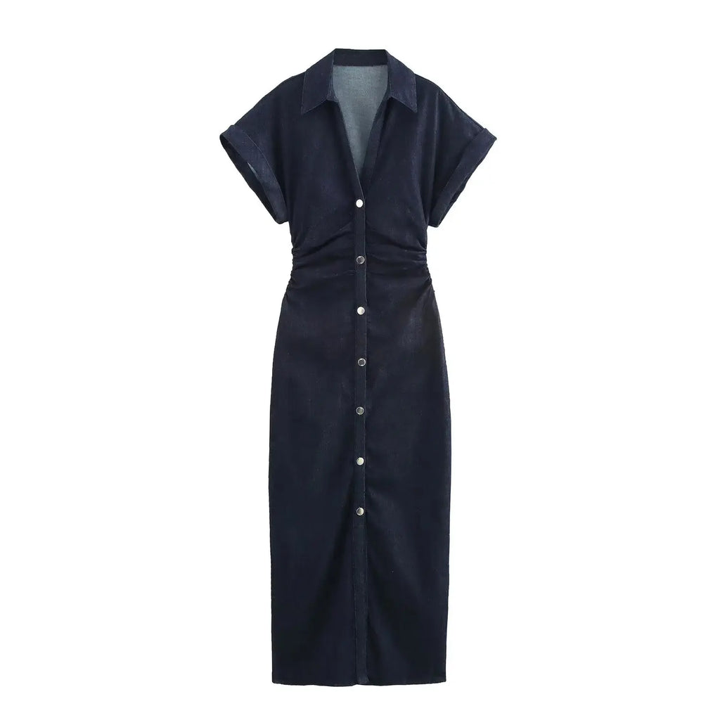 Elegant Denim Midi Dress