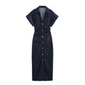 Elegant Denim Midi Dress