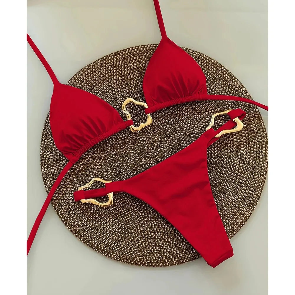 Women's Solid Bikini Set