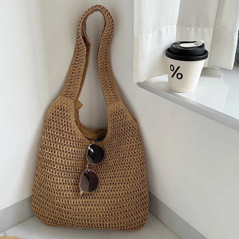 Woven Straw Tote Bag