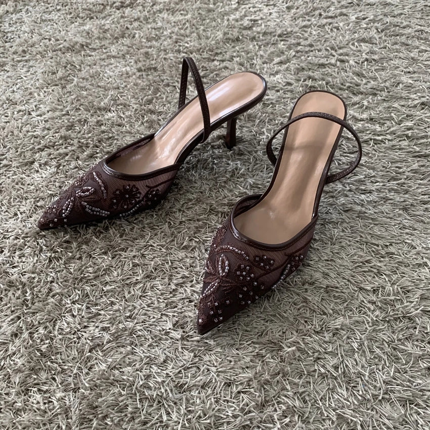 Women's Mesh Slingback Heels