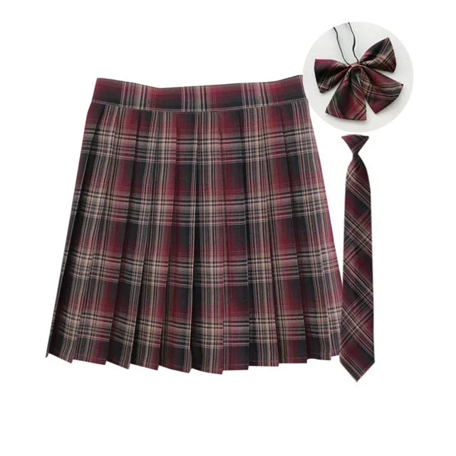 Plaid Pleated Mini Skirt