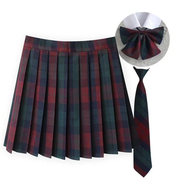 Plaid Pleated Mini Skirt