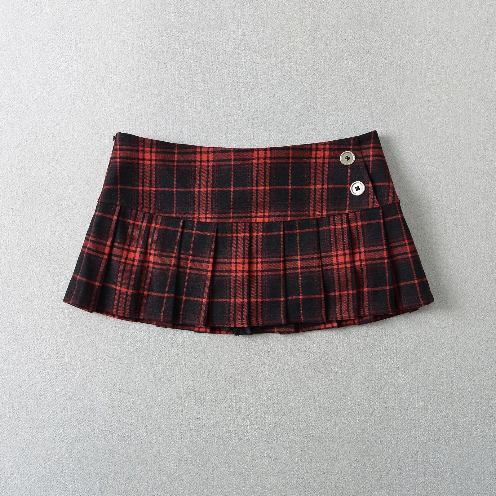 Women's Pleated Plaid Mini Skirt