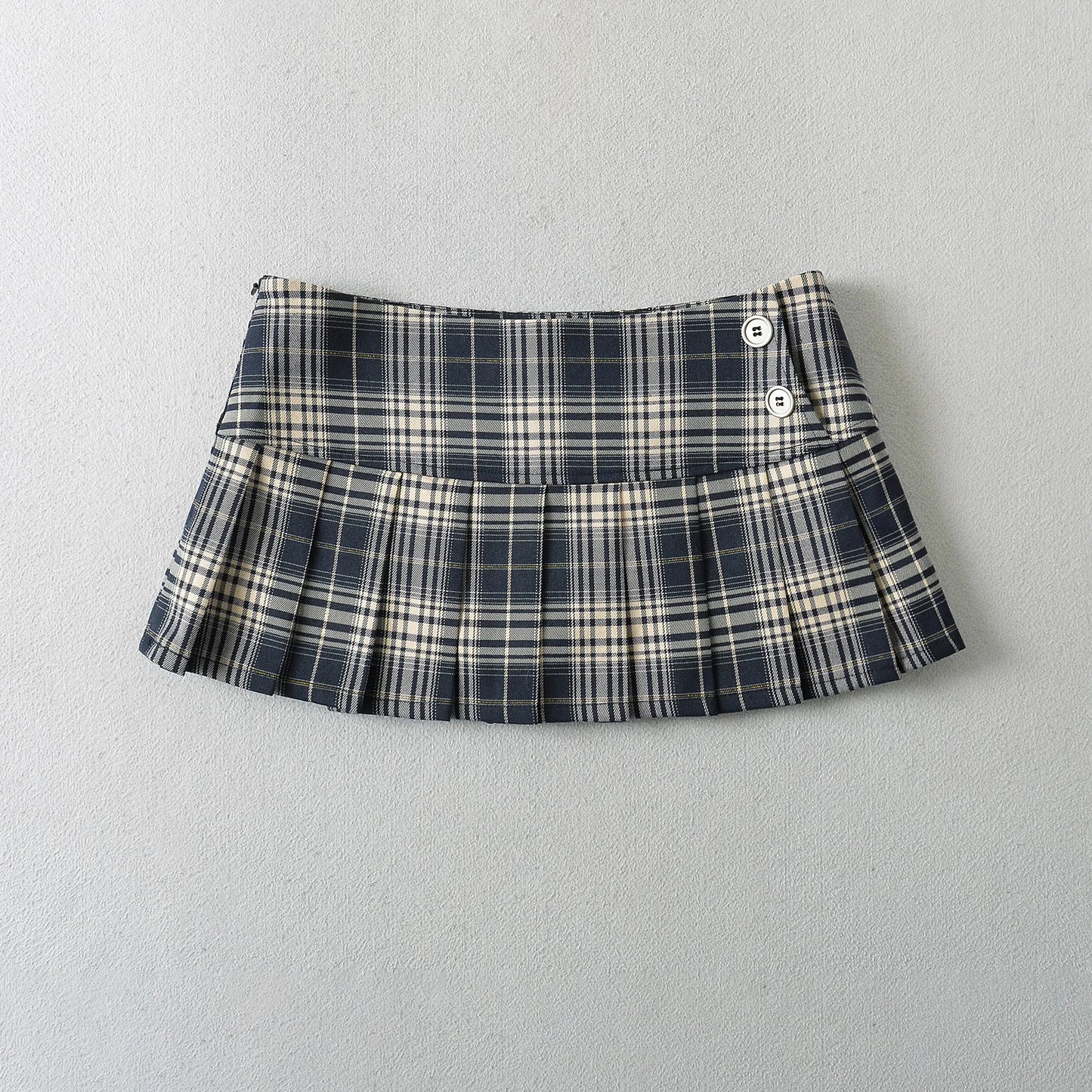 Women's Pleated Plaid Mini Skirt
