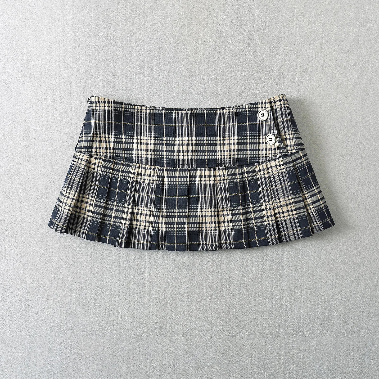 Women's Pleated Plaid Mini Skirt