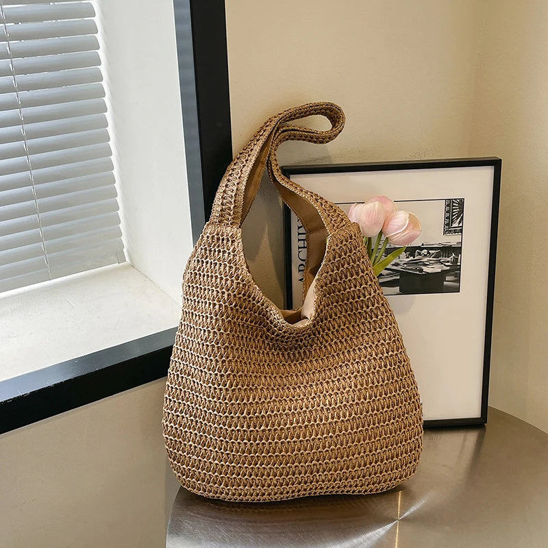 Woven Straw Tote Bag