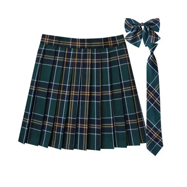 Plaid Pleated Mini Skirt