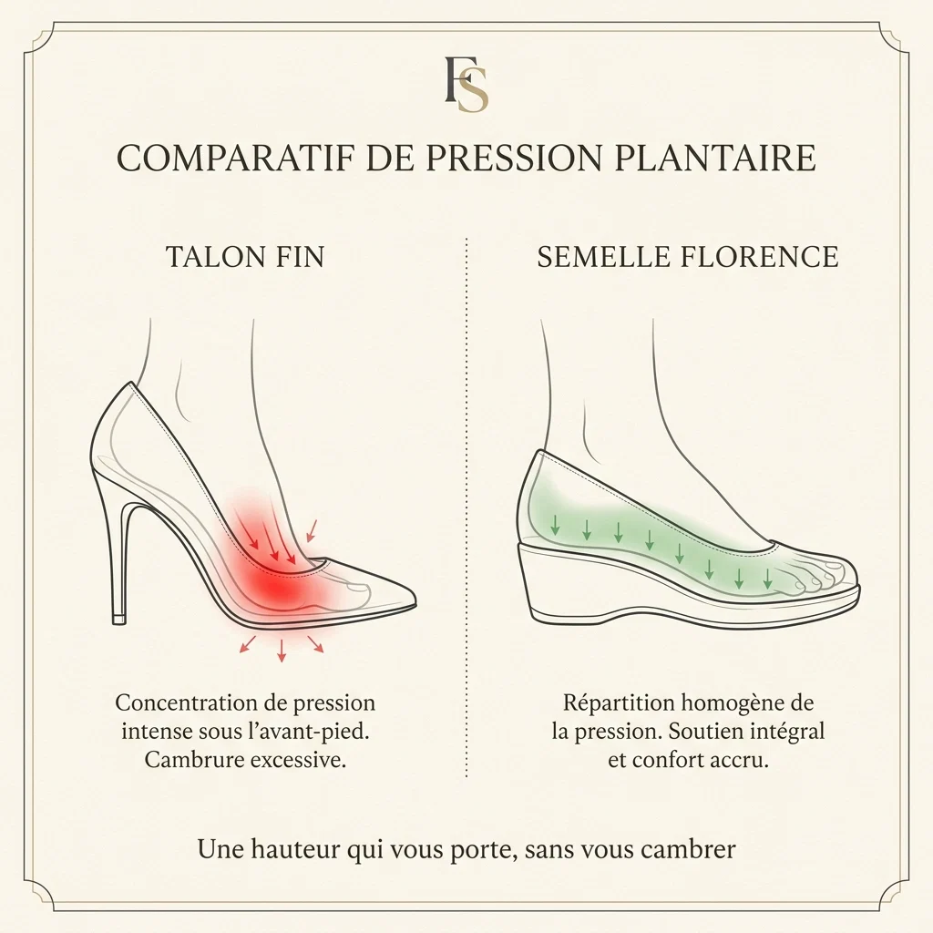 Mules Compensées Fleuries Femme